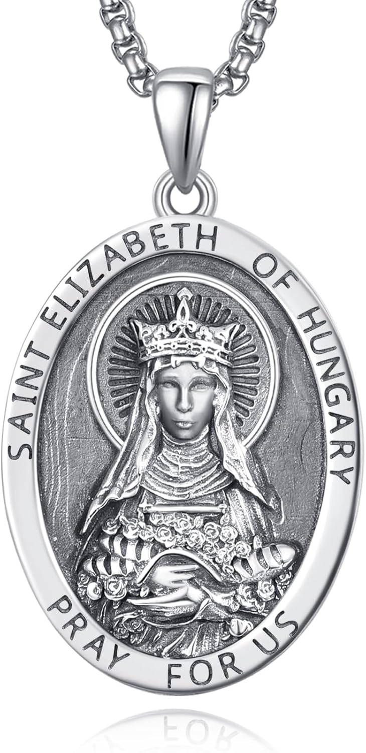 925 Sterling Silver Patron Saint Medals Amulet Necklace for Men