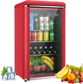 4.9 Cu.Ft Retro Beverage Cooler Double Glass Door Fridge - Display