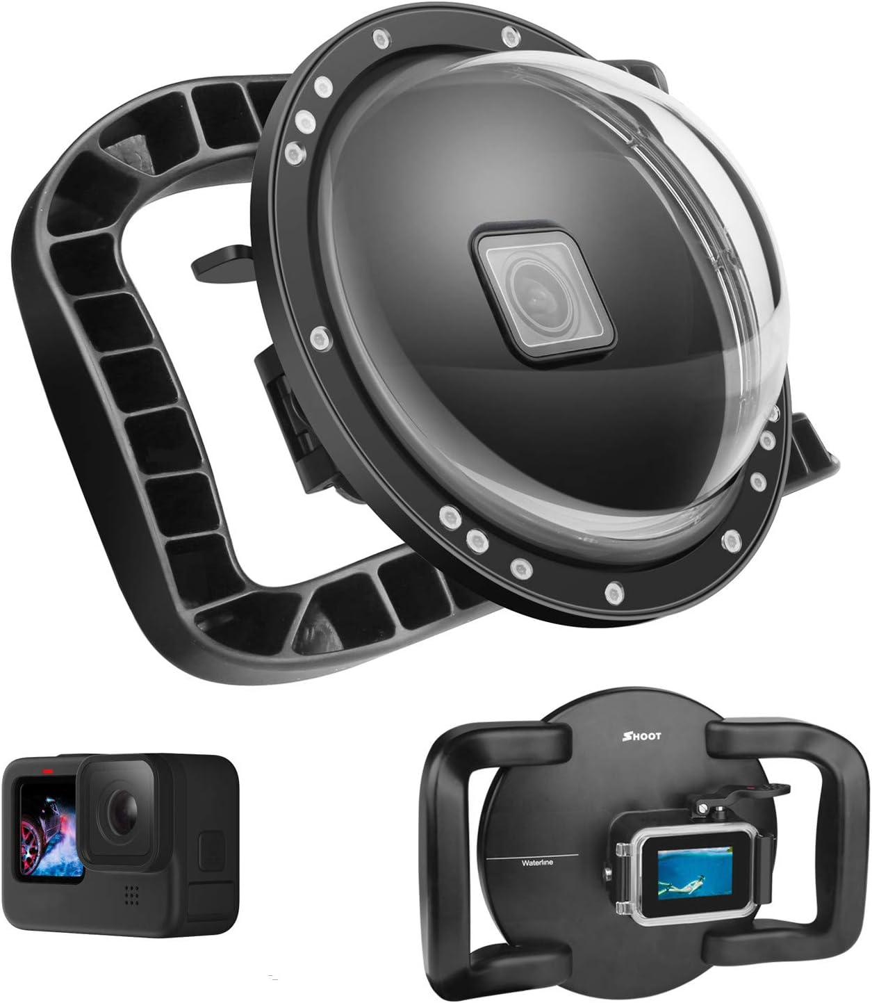 Dome Port for GoPro HERO 13/12/11/10/9 - Anti-Scratch Floating Grip