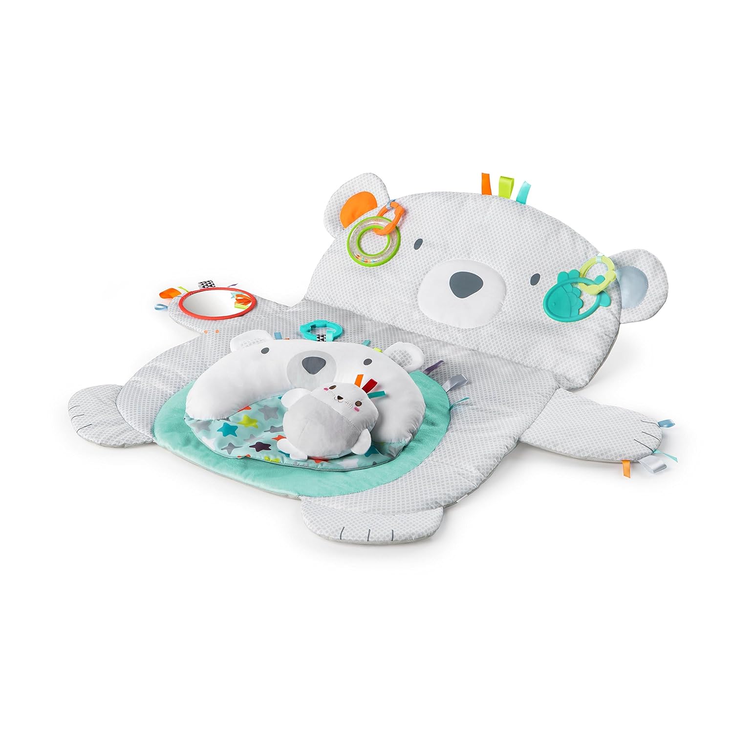 Bright Starts Tummy Time Mat - Supportive Prop for Playful Polar Bear Fun