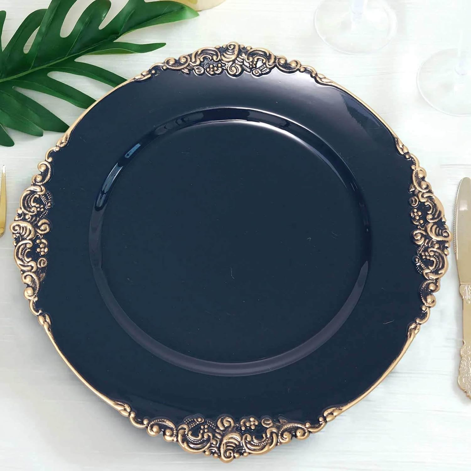 13in Navy Blue Charger Plates Set of 12 for Elegant Events