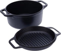Victoria 6-Quart Cast Iron Combo Cooker - Durable Dutch Oven & Skillet