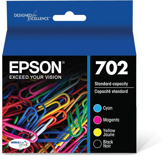 EPSON 702 DURABrite Ultra Ink Combo Pack - Vibrant Colors & Crisp Text!