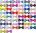 Paw Bone Printed Dog Bow Ties 50pcs Set - Collar Attachments