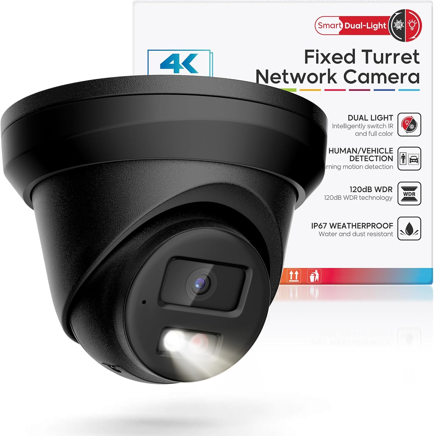 4K PoE Camera Outdoor with Night Vision and Human Detection