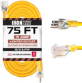 Iron Forge Cable 75 Foot Lighted Outdoor Extension Cord - Heavy Duty