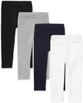 Baby Girls and Toddler Leggings 4-Pack - Soft Cotton Stretch