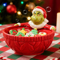 6.5 Inch Christmas Candy Bowl - Hand-Painted Ceramic Holiday Dish
