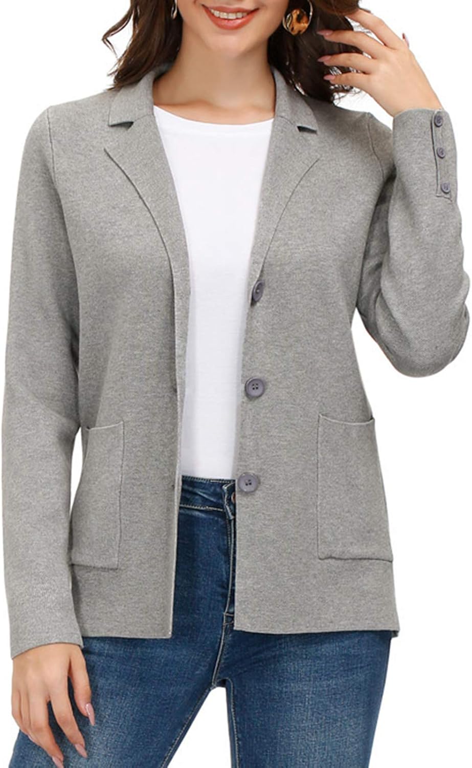 Women's Long Sleeve Casual Blazer for Work and Office Style
