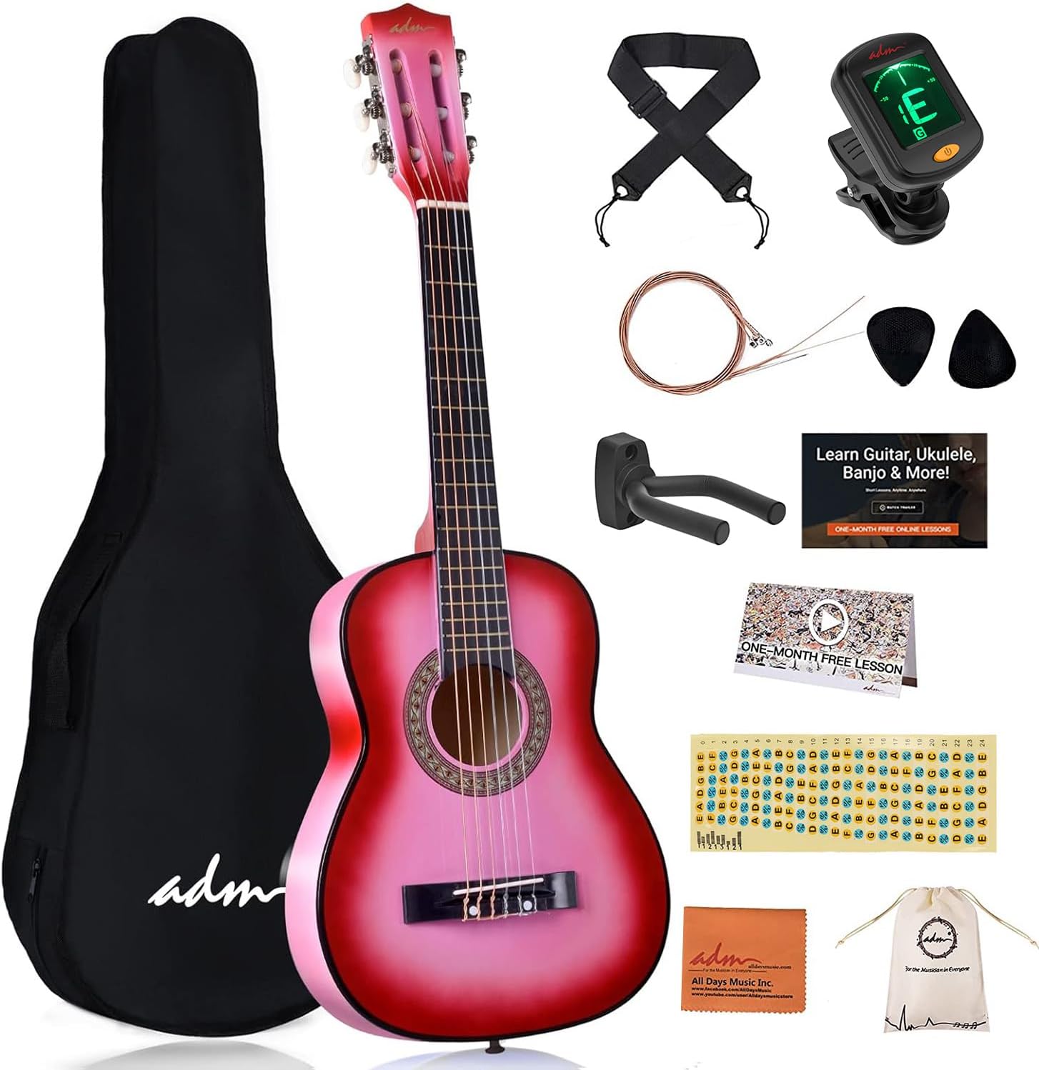 Beginner Acoustic Classical Guitar Bundle Kit for Kids and Youth