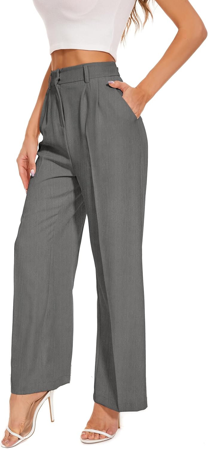Wide Leg Pants for Women - High Elastic Waist Business Trousers
