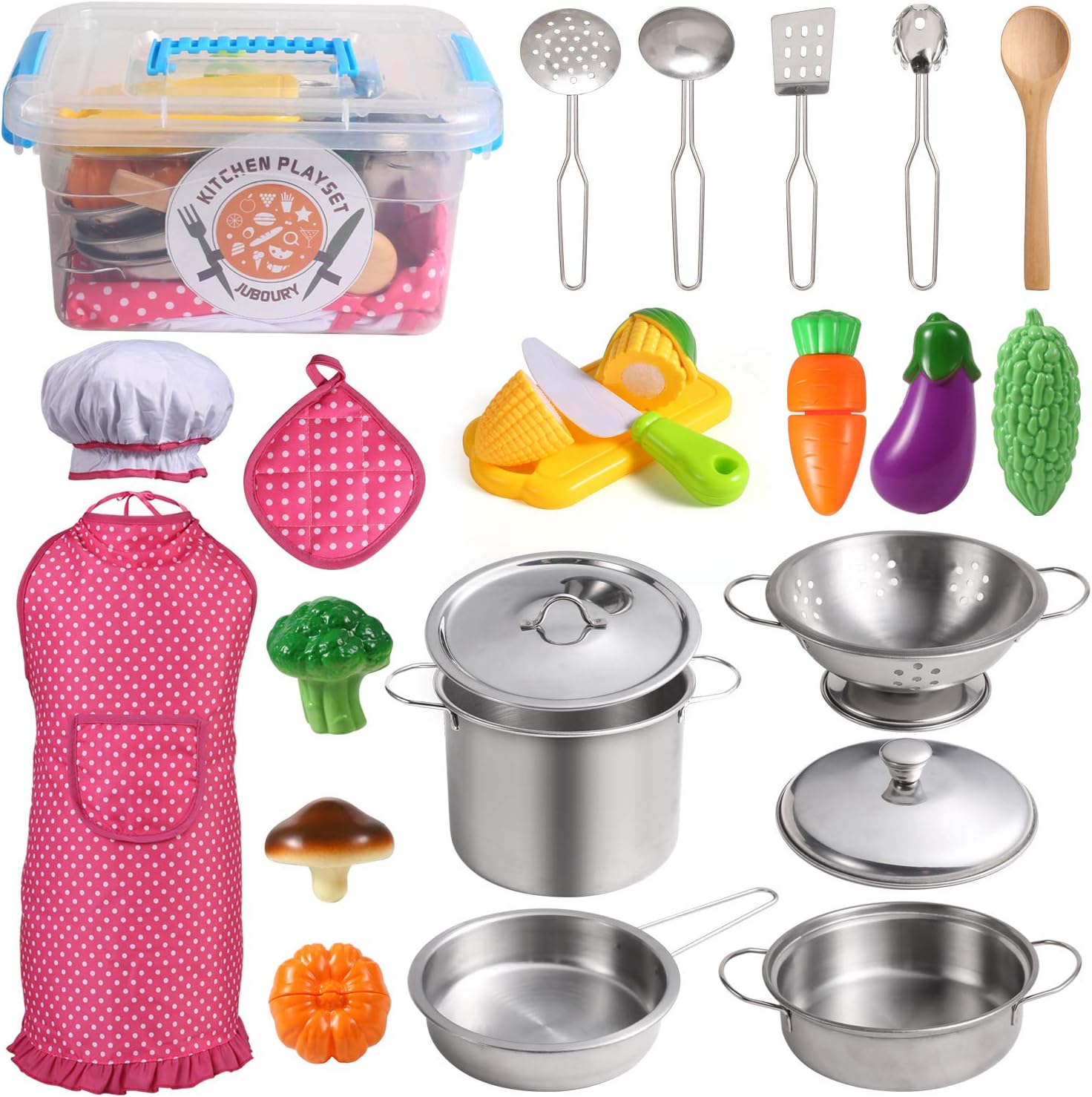 Kids Stainless Steel Pretend Play Cooking Set - SHLDEAL