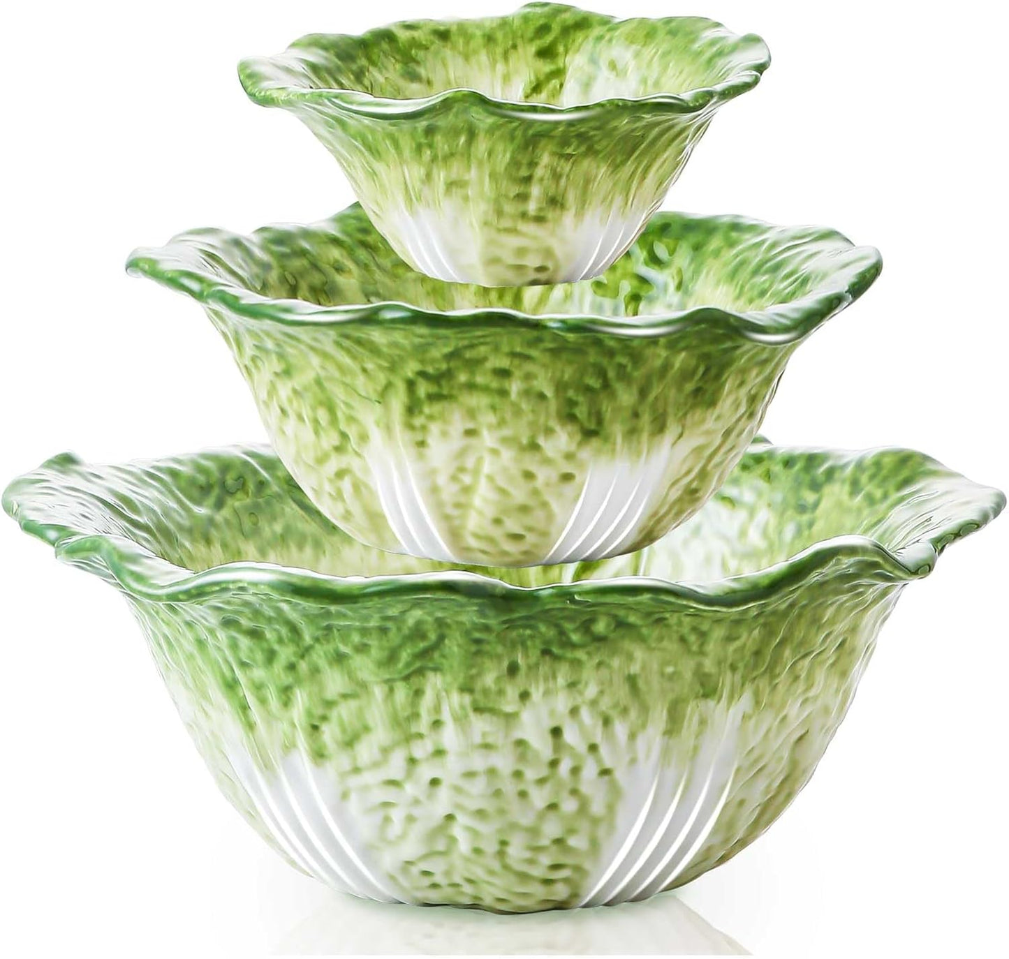 KXZ Green Cabbage Serving Bowl Set for Kitchen and Entertaining