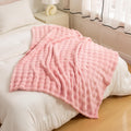 YUSOKI 3D Bubble Throw Blanket 5lb Light Pink 90 x 90 in - Cozy