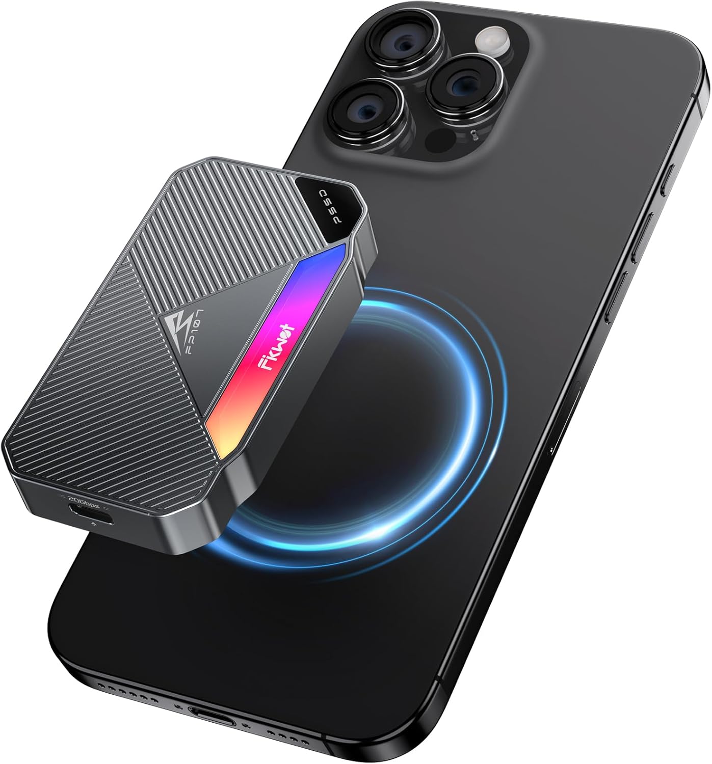 FP107 4TB Magnetic Portable SSD with RGB Lighting and Speed