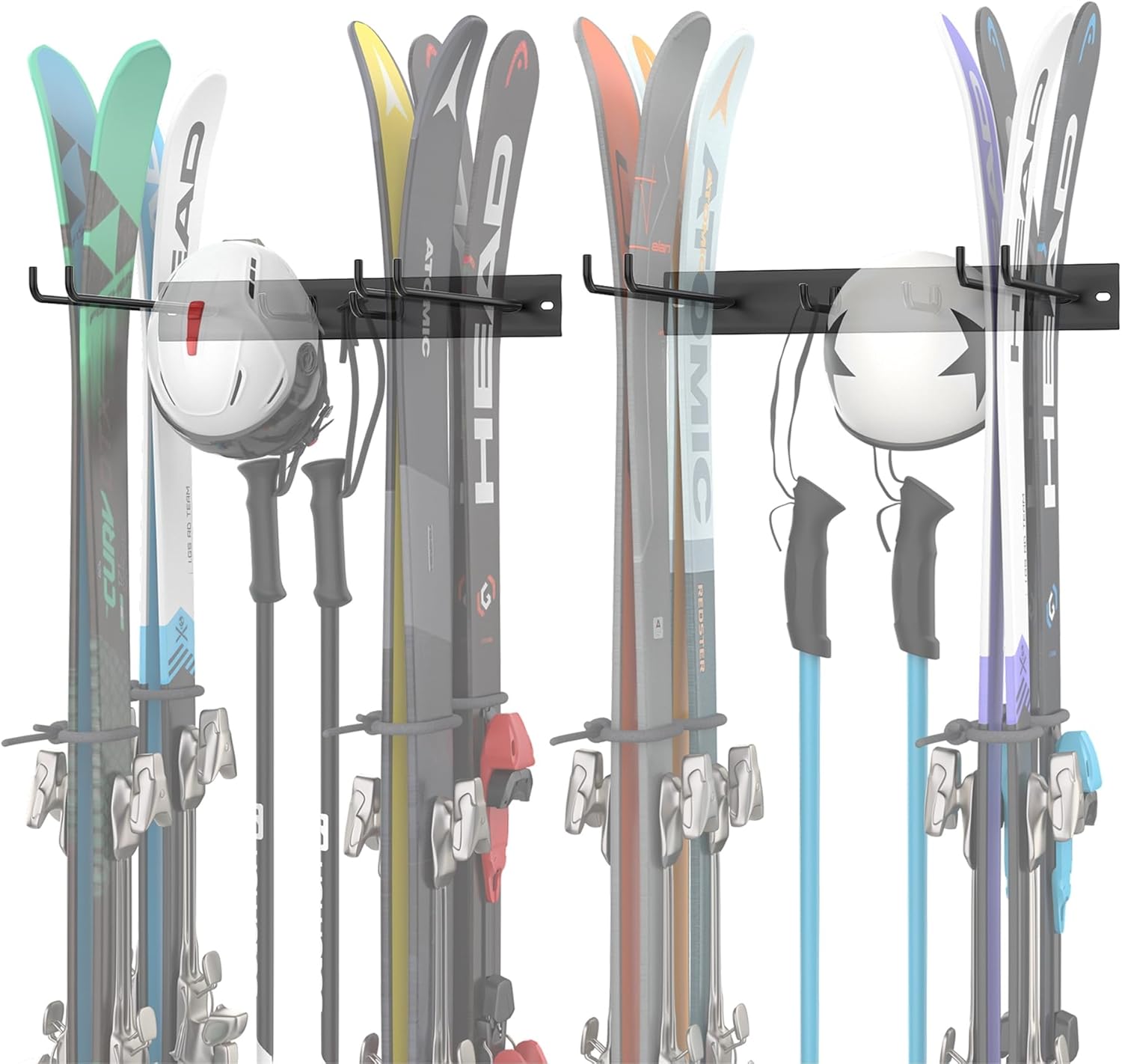 WALMANN Garage Ski Rack - Organize 8 Skis Easily!