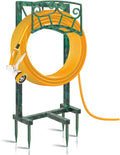 Garden Hose Holder Retro Green - Heavy Duty 5-Spike Stand