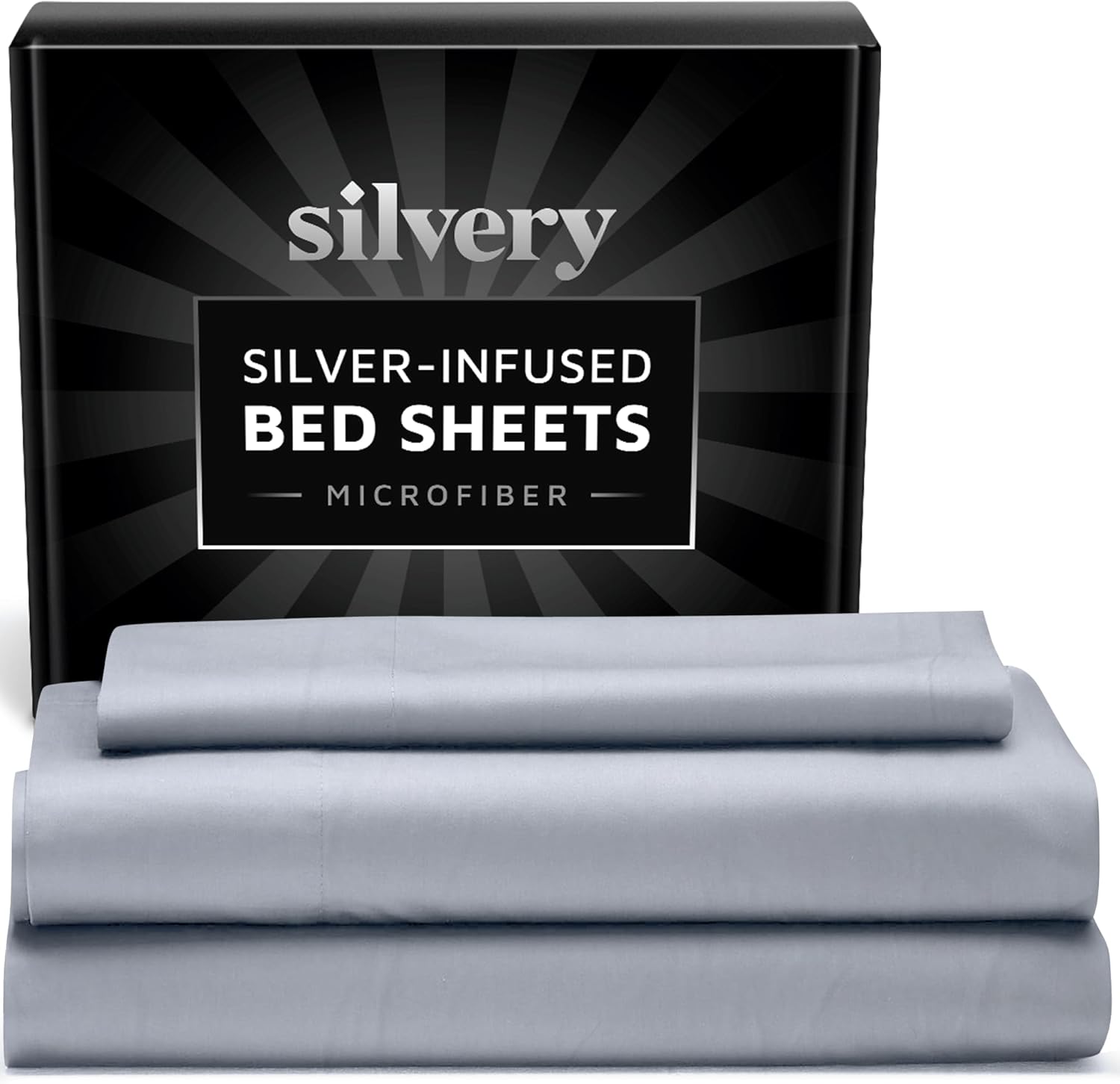 Silvery Silver Infused Bed Sheets Set for Ultimate Comfort