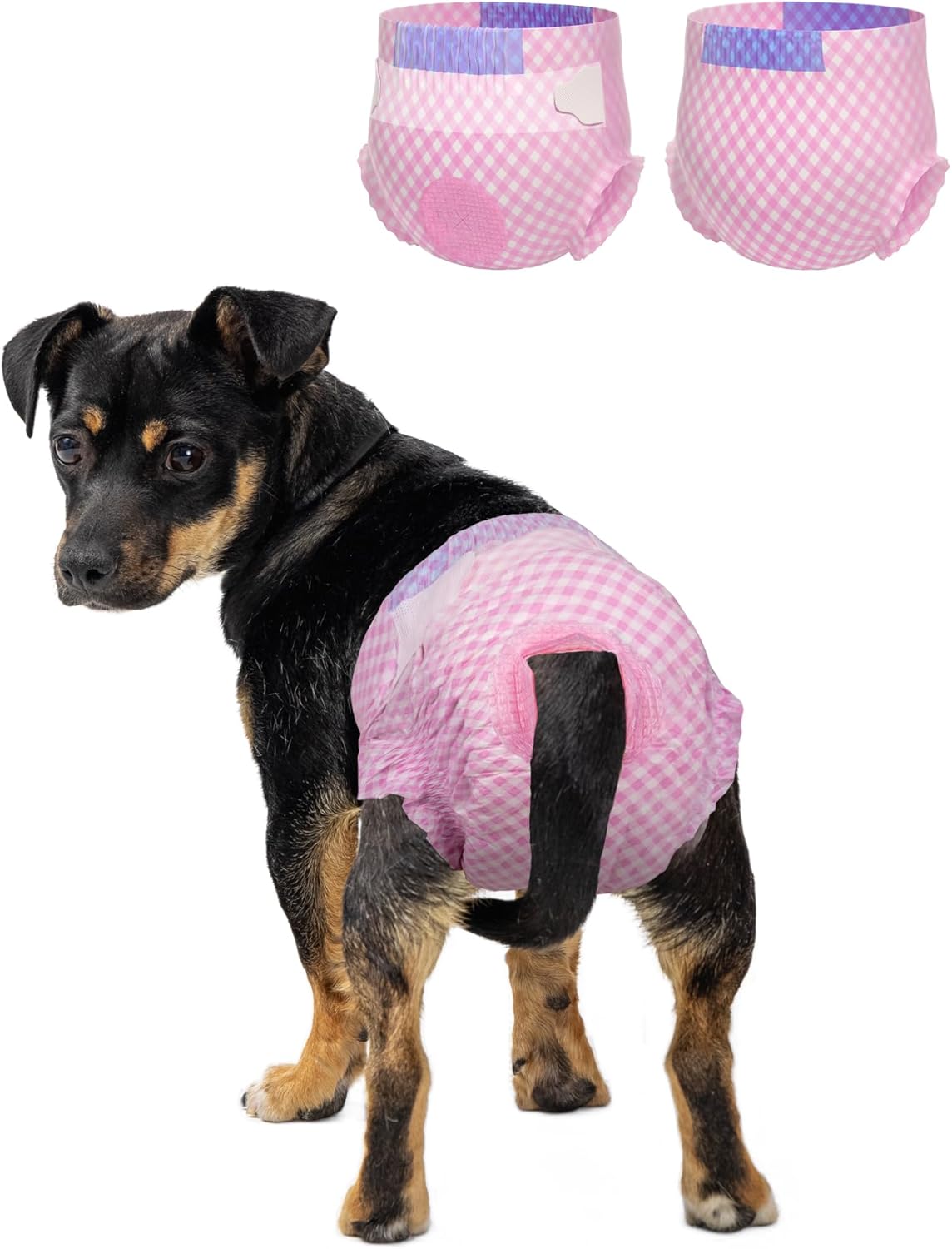 Adjustable Foam Tail Hole Pet Diapers - 36pcs (S, Pink)