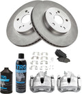 Front Brake Pad & Rotor Kit Semi-Metallic Compatible with 2005-2007