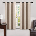 Linen Texture Blackout Curtains 42 x 63 (2 Panels) - Thermal Insulated