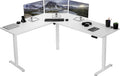 VIVO L-Shaped Electric Corner Desk 75 x 63 in White Top - Memory