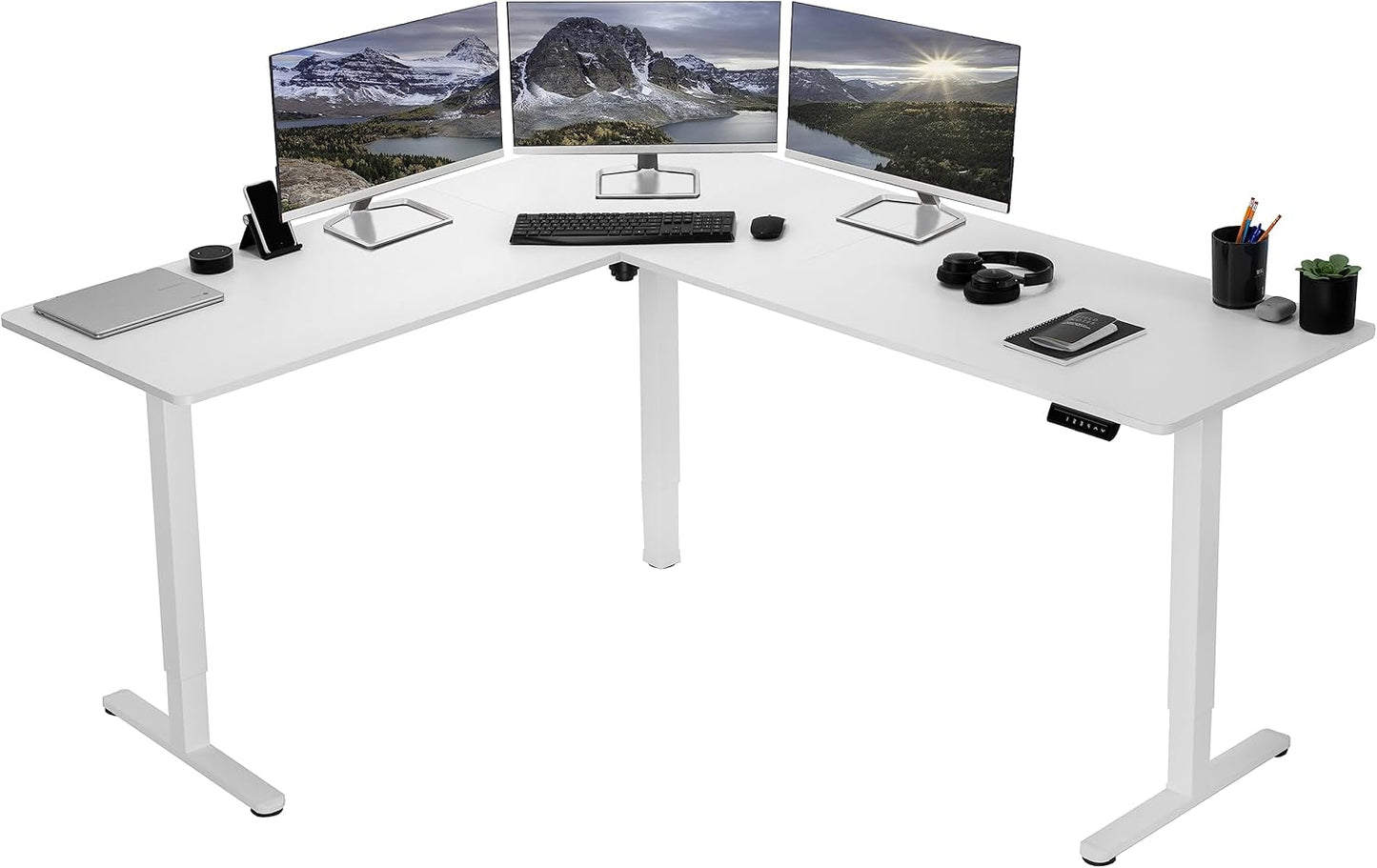 Electric L-Shaped Standing Desk with Memory Height Control 75ft x 63ft