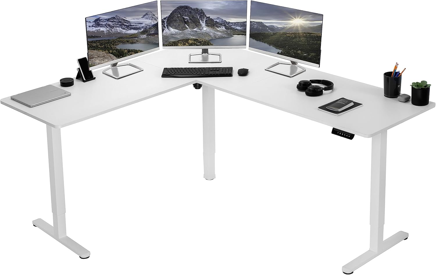 Electric L-Shaped Standing Desk with Memory Height Control 75ft x 63ft