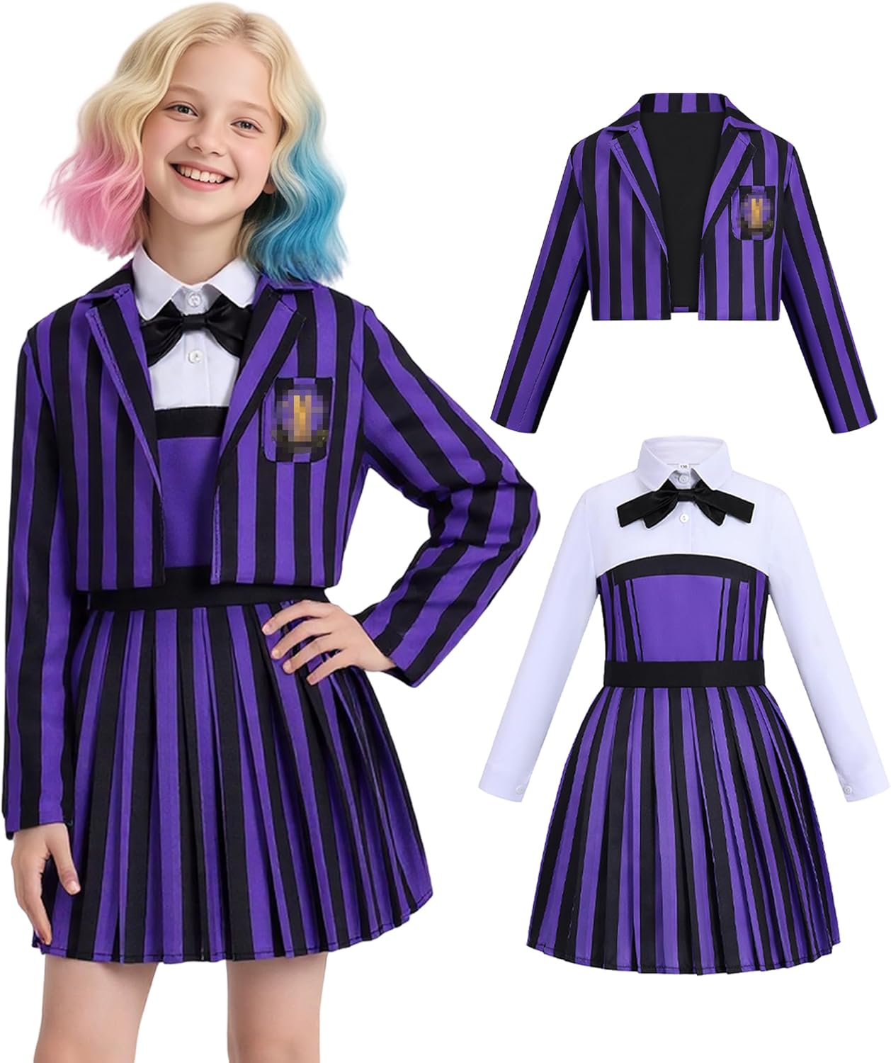Girls Halloween Costume Academy Uniform for Role Cosplay Fun