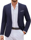 Mens Casual Blazer One Button Sport Coat - Lightweight Stretch