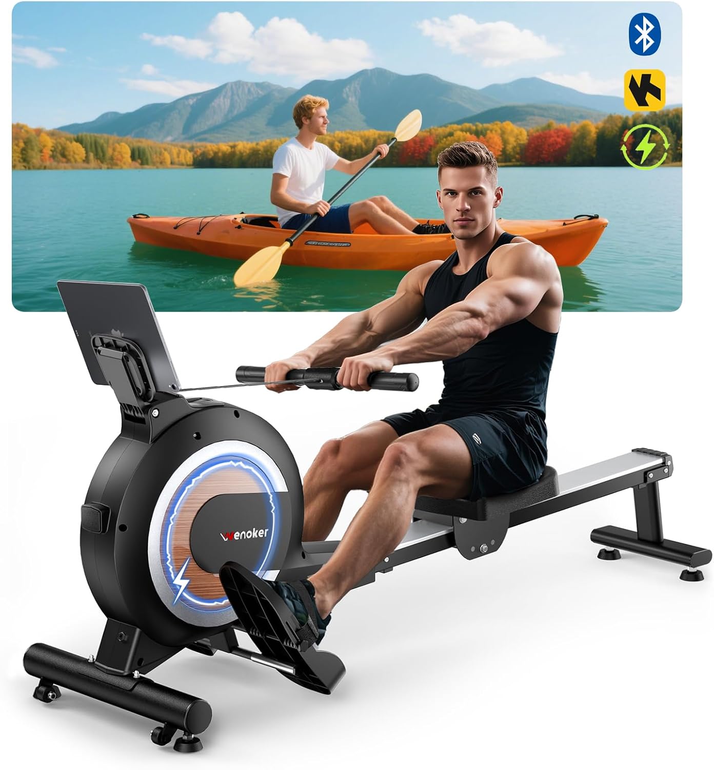 Magnetic Rowing Machine for Home with Smart Electronic Control