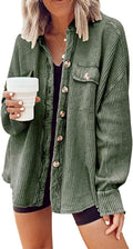 Waffle Knit Shacket for Women Oversized Button Down - Cozy Layering