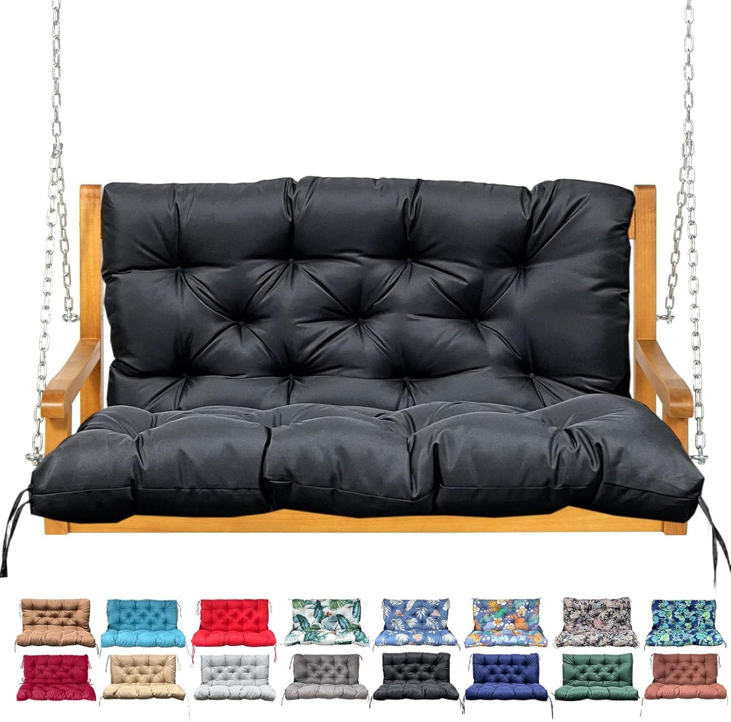 Porch Swing Cushion with Backrest for Outdoor Furniture Comfort
