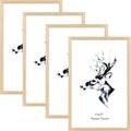 Yaetm 11x17 Wood Picture Frames Set of 4 - Natural Oak Poster Frames