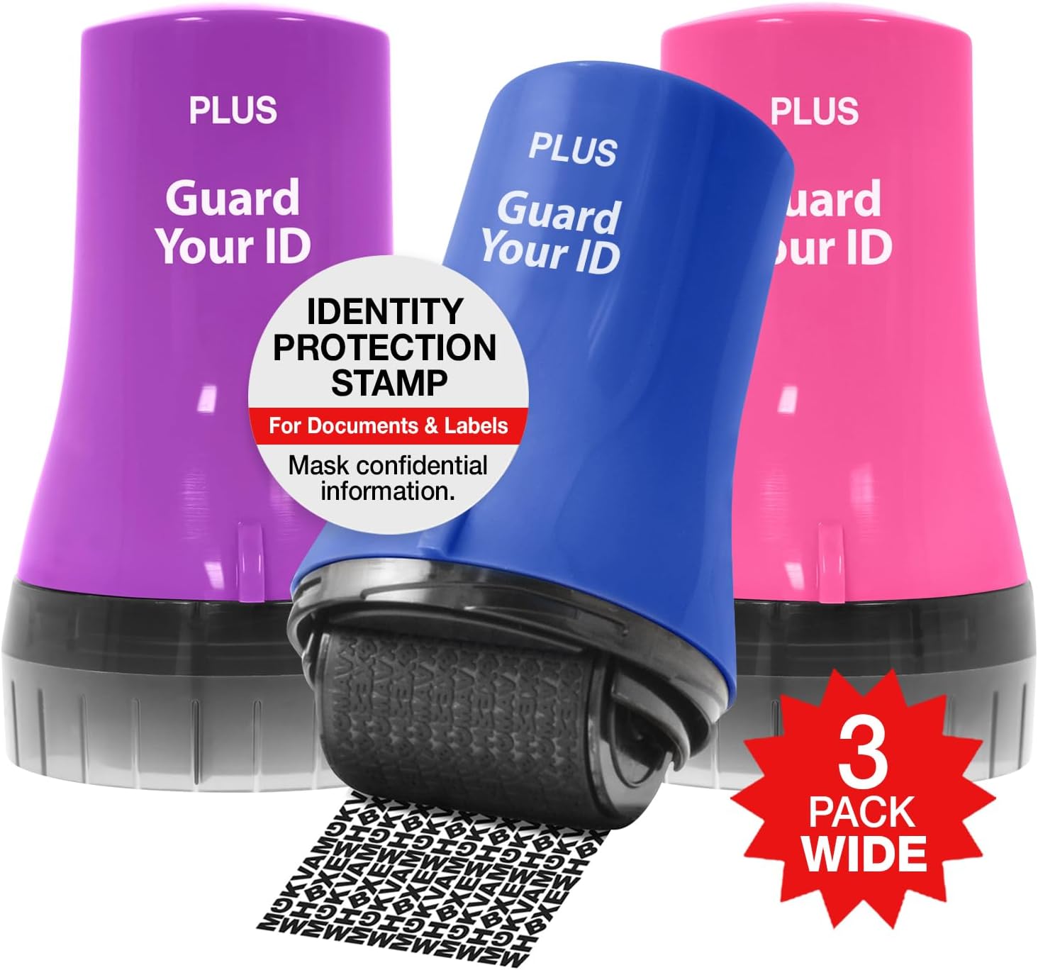 Wide Advanced ID Roller Stamp for Privacy Protection and Safety