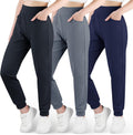 BIG ELEPHANT Girls Joggers 3 Pack High Waisted Athletic Pants