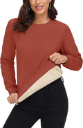 MAGCOMSEN Sherpa Lined Sweatshirt Women's Thermal Crewneck - Warm