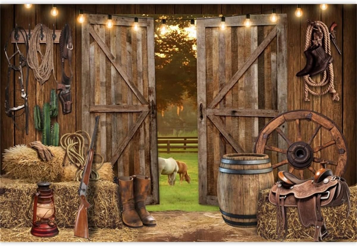 10x8FT Western Cowboy Backdrop for Wild West Theme Parties