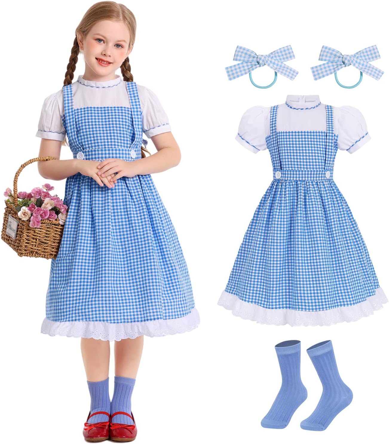 Kids Blue Dress for Princess Costume Perfect for Halloween Fun