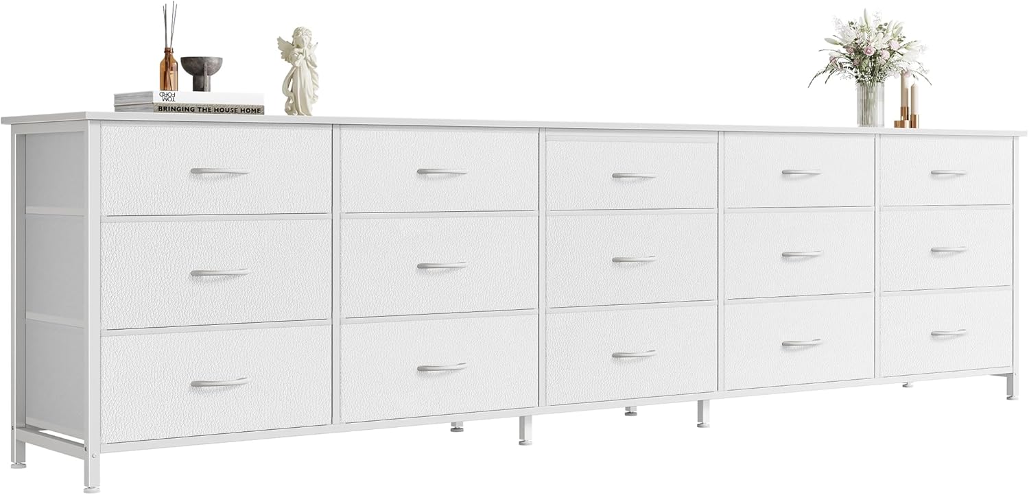 78.7 Inch Long Dresser with 15 Drawers for Bedroom Storage