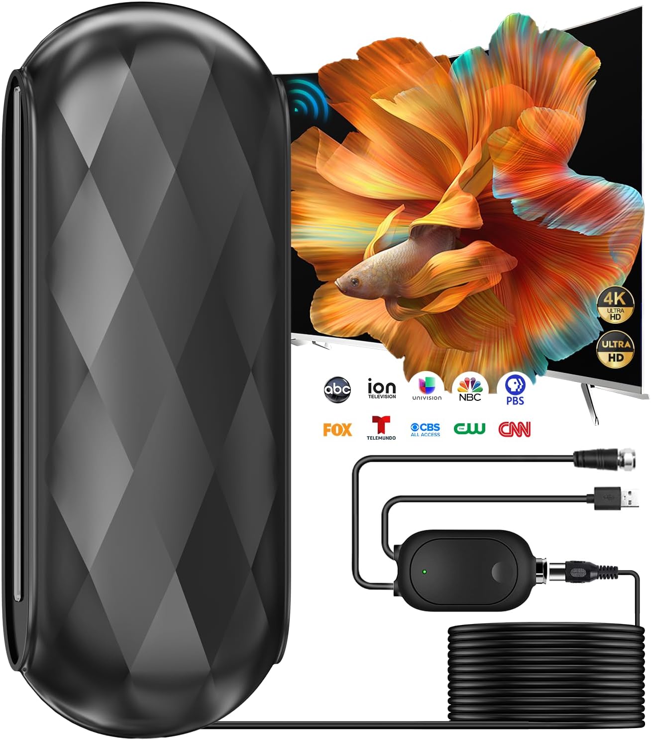 8K HD TV Antenna - 2210+ Miles Range!
