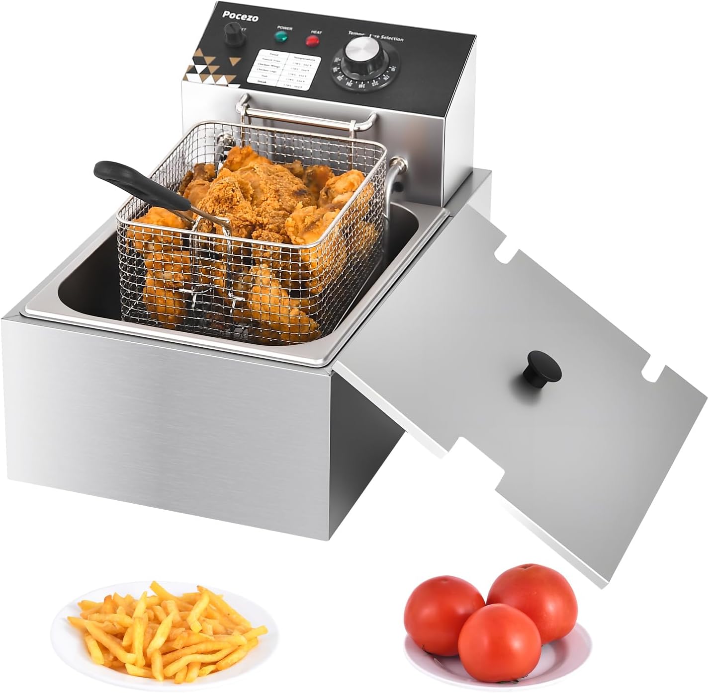 Deep Fryer with Basket, 1700W 9.1Qt Oil Tank for Home Use