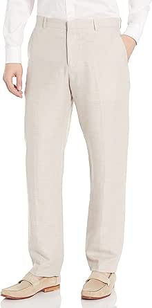 Perry Ellis Men's Regular Fit Linen Suit Pant for Comfort
