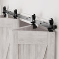 10FT Bi-Folding Sliding Barn Door Hardware Kit for 4 Doors - Smooth