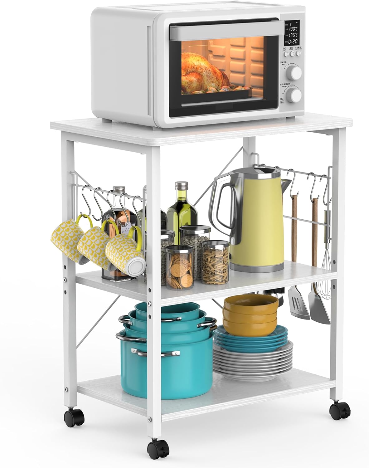 Compact & Stylish Mr IRONSTONE Microwave Cart