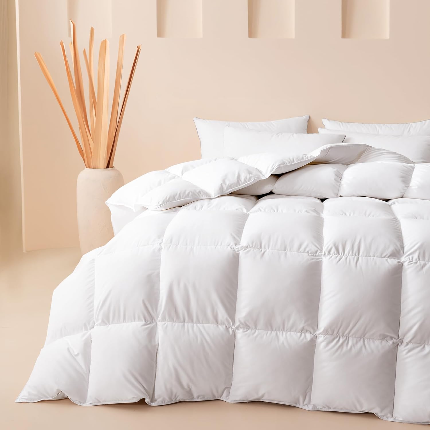 Cosybay King Size Feather Down Fiber Comforter for All Seasons
