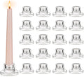 Glass Tapered Candlestick Holders 20pc Set - Clear Mini Taper Holders