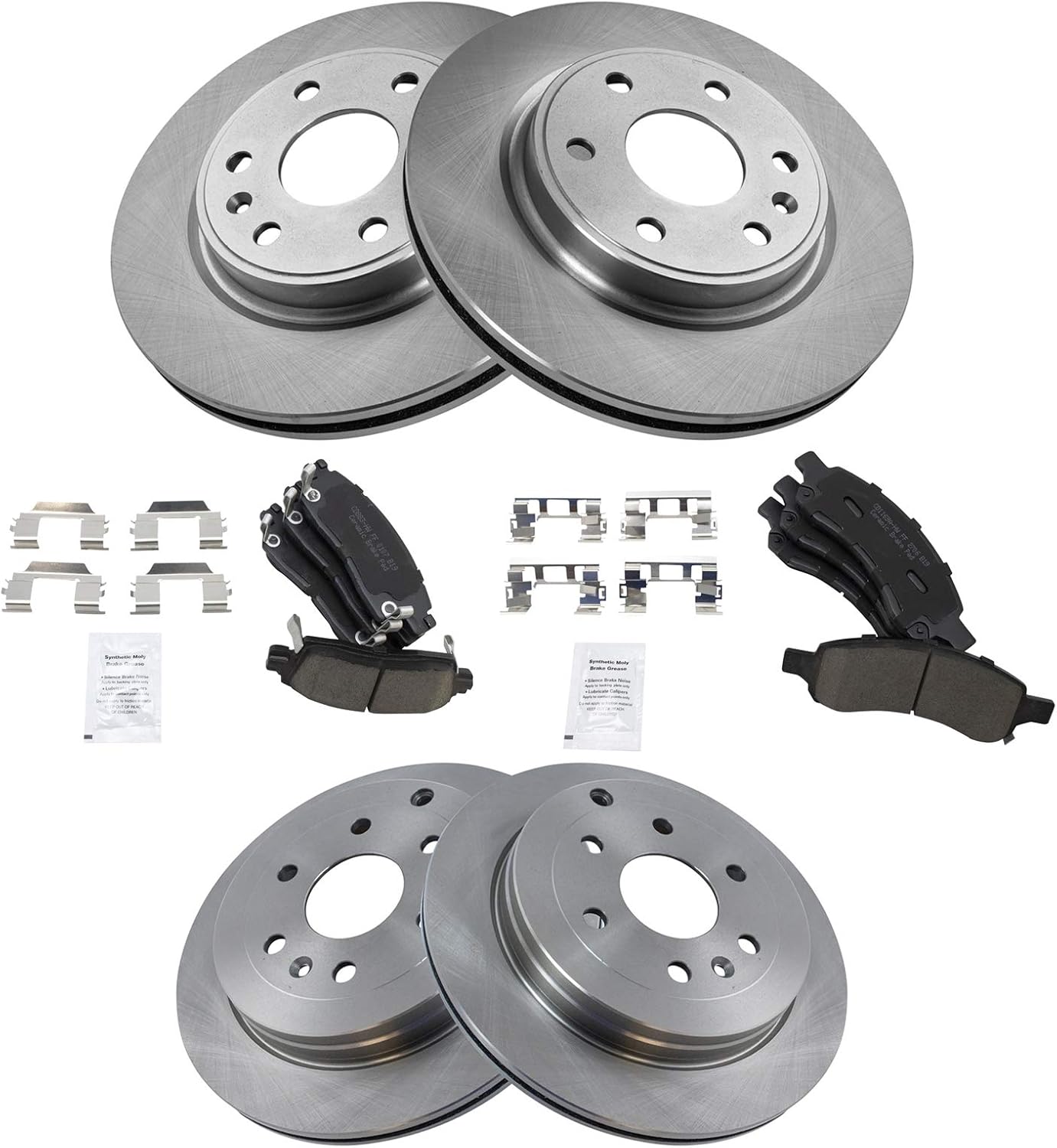 TRQ Brake Pad & Rotor Kit for 2008-2017 Buick Enclave & More
