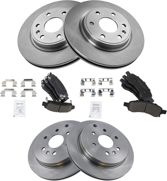 TRQ Brake Pad & Rotor Kit for 2008-2017 Buick Enclave & More