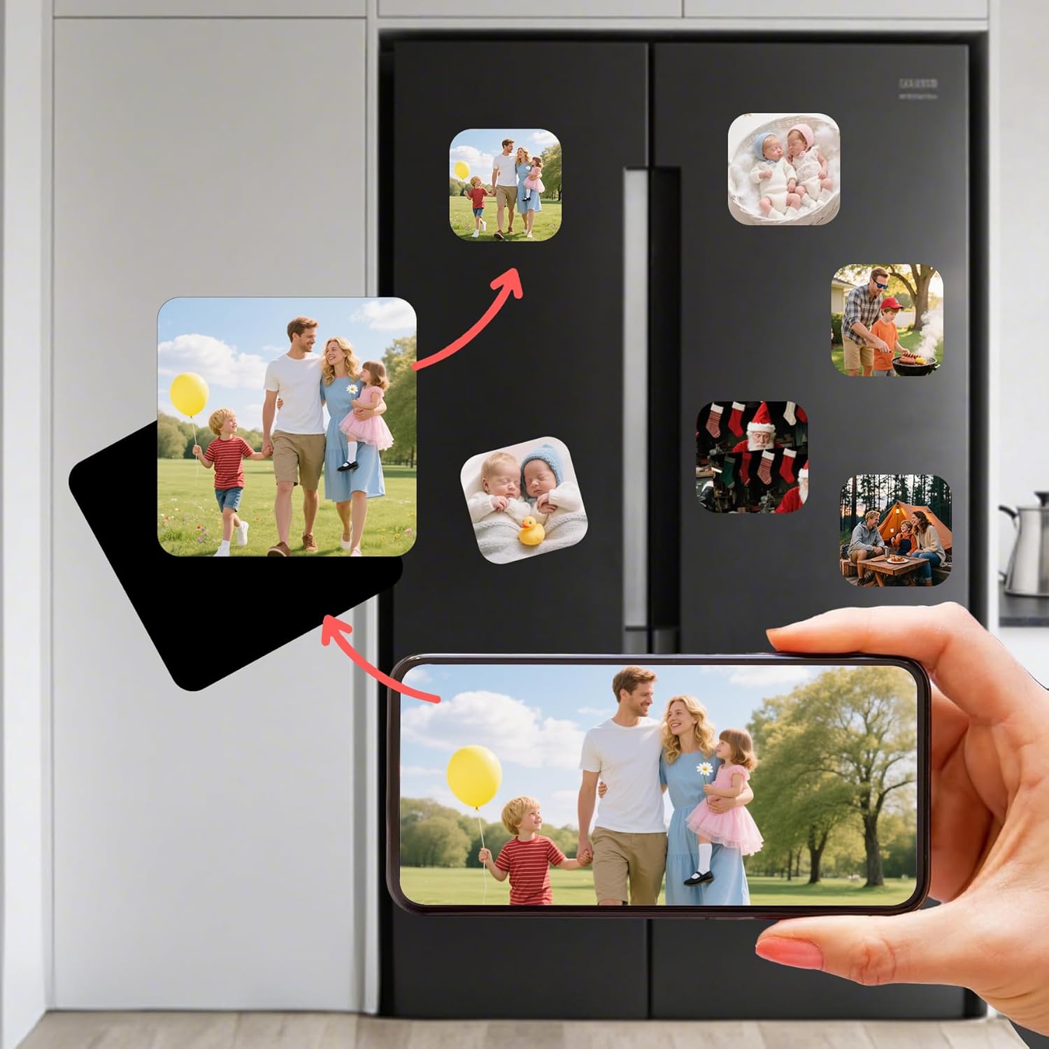 DIY Fridge Magnet Craft Set with Acrylic Square Magnets